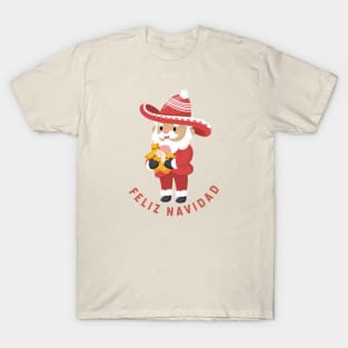 Feliz Navidad - Santa con pan dulce y tamales T-Shirt